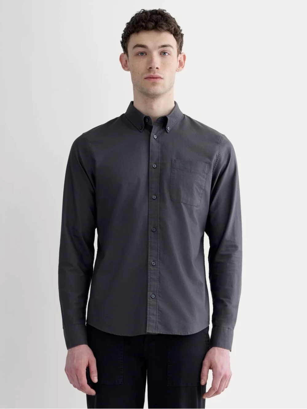 Everlane The Slim Oxford Shirt Slate Grey Organic Cotton Men’s XS NWOT